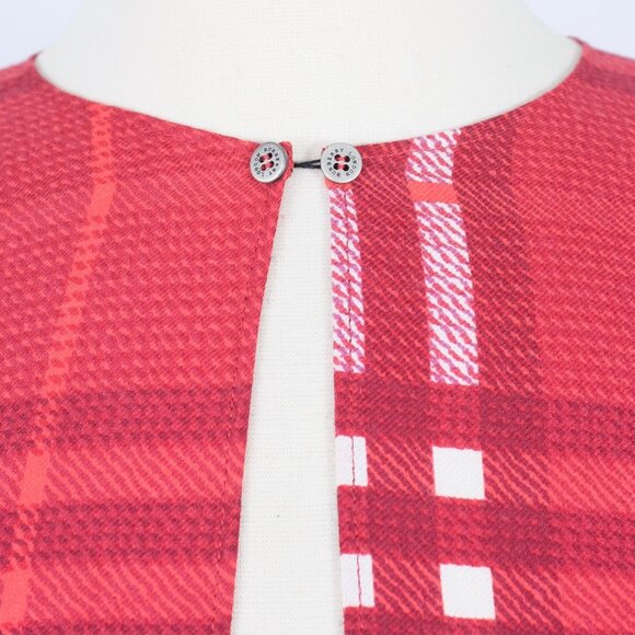 New Burberry Nova cape check poncho jacket wool silk red - Picture 7 of 11